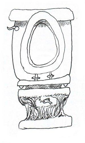 Glass Bottomed Toilet Logo By NoStatic Neil